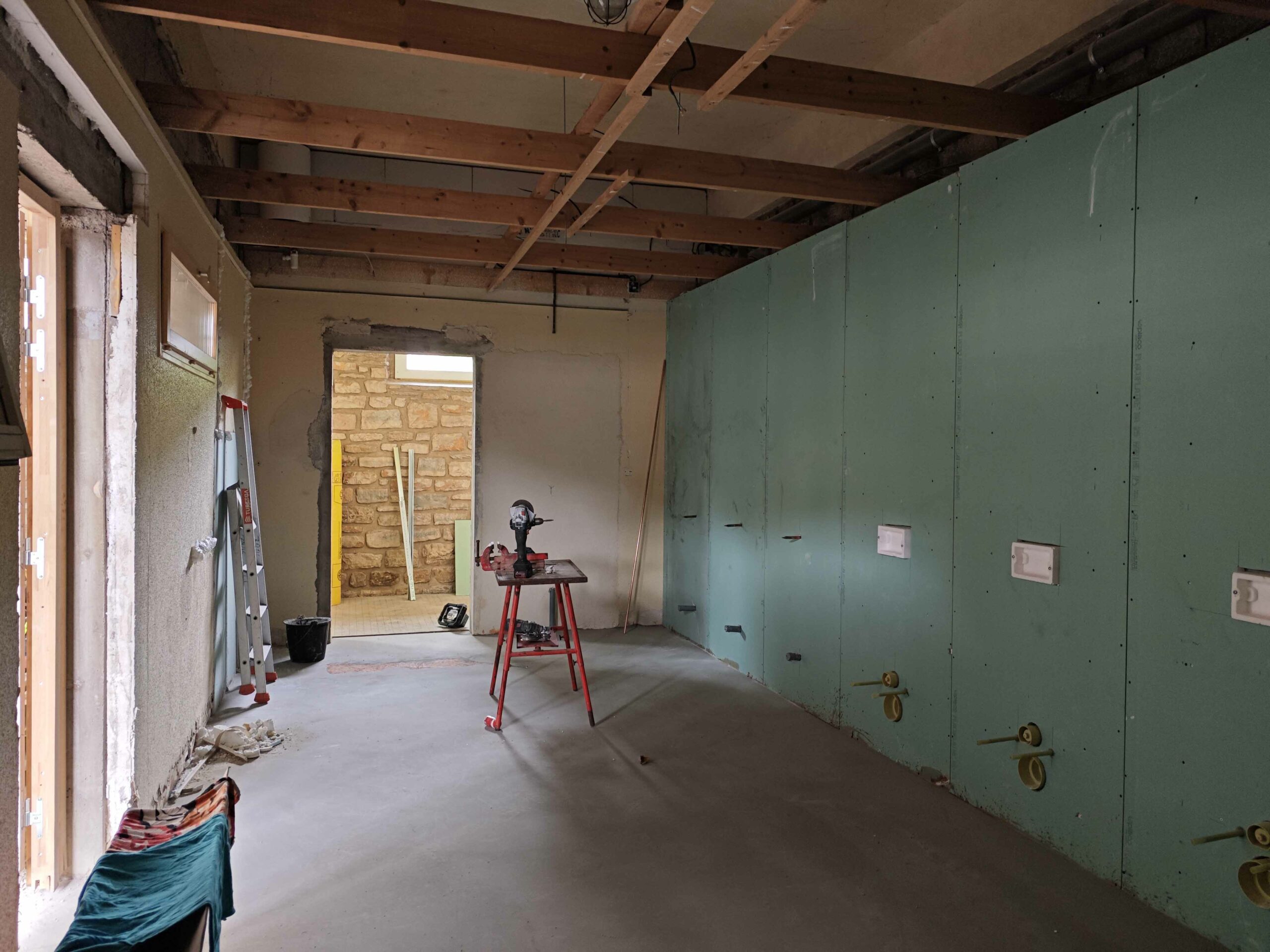 Chantier en cours à Salins-les-Bains